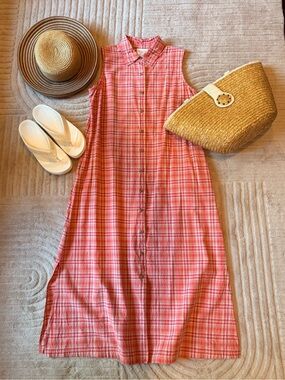 Susan Bristol Sunny Plaid Cotton Maxi
